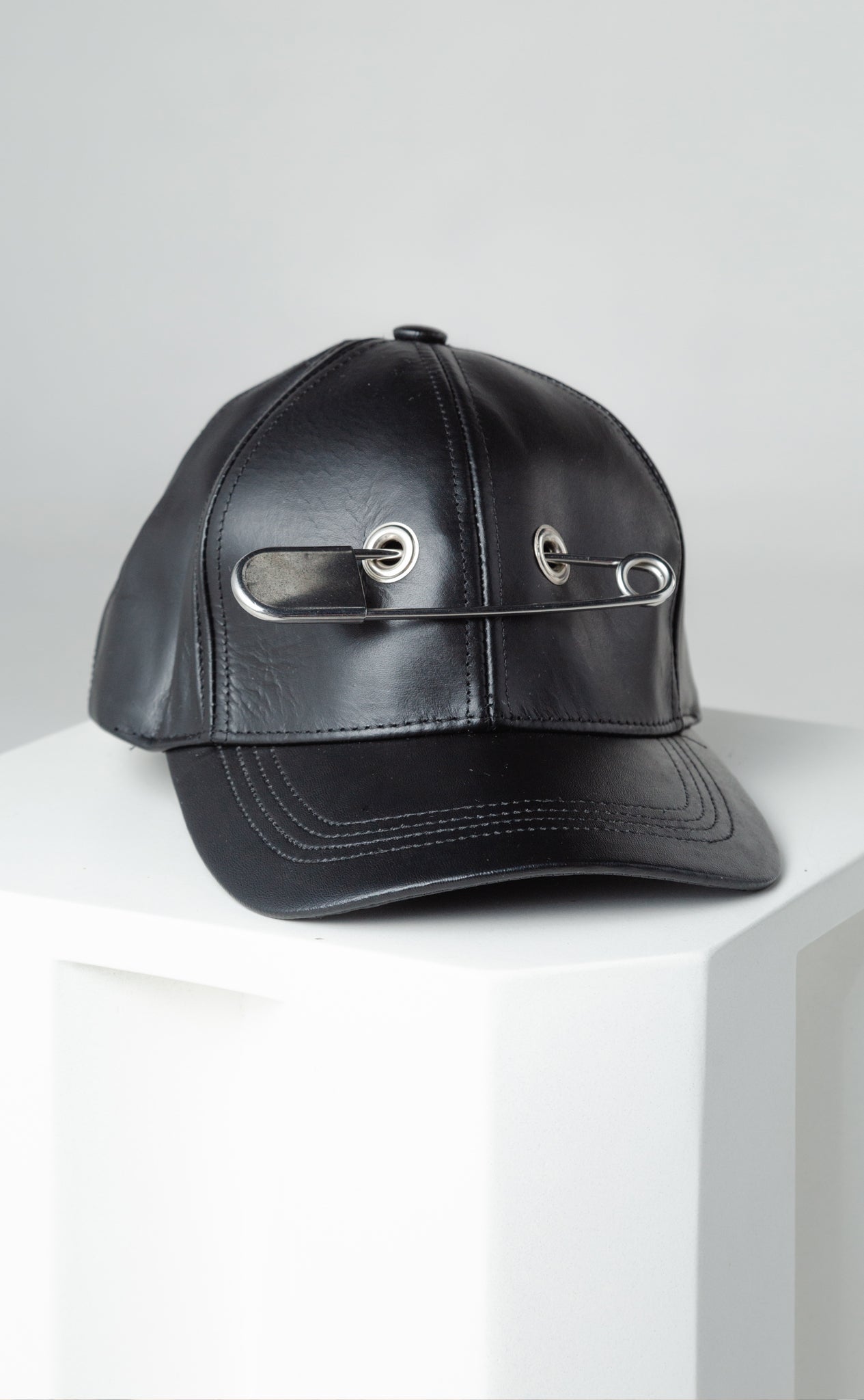 Leather pierced hat