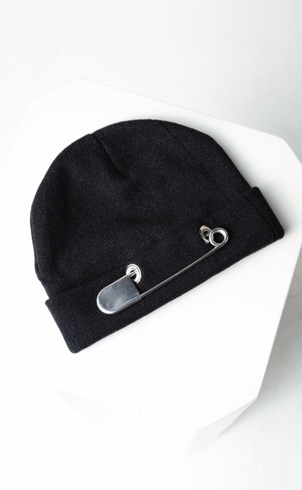 safety pin pierced beanie - Main Image